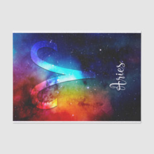 Papier Mousseline Zodiac : Aries Rainbow Space