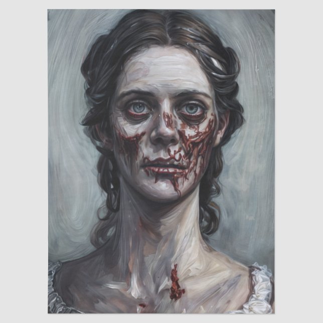 Papier Mousseline Zombie Woman Portrait (Recto)
