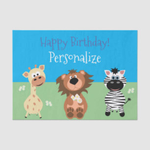 Papier Mousseline Zoo Animal fête d'anniversaire