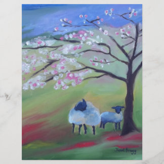 Papier Moutons et cerisiers