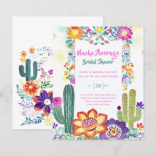 Papier Nacho Fête des mariées moyenne Dernière Fiesta (Devant / Derrière)