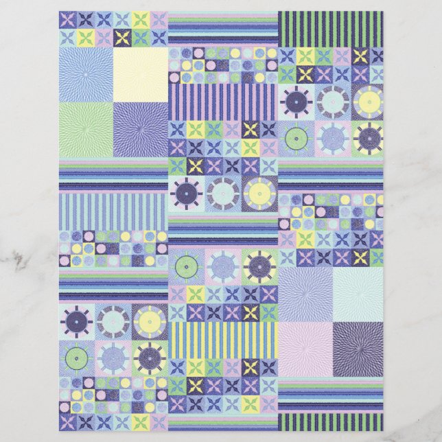 Papier Nanna's Pretty Faux Knit Crochet Blanket Motif (Devant)