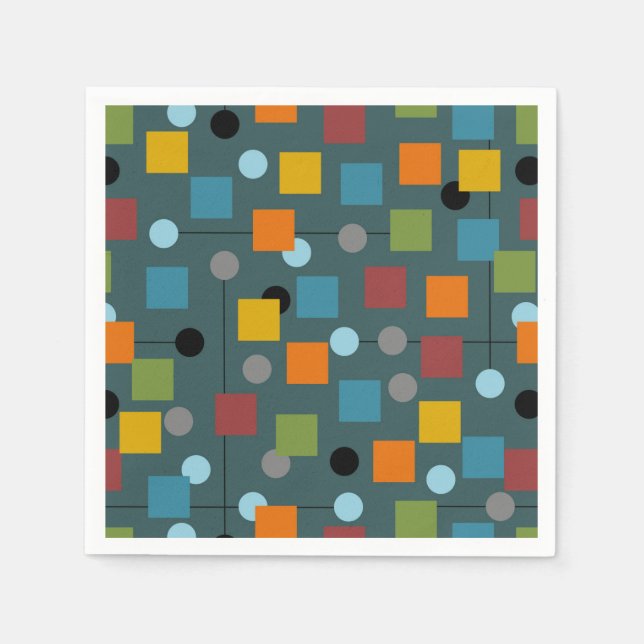 Papier Napkin - Mitte des Jahrhunderts modern 1,3  Serviette (Vorderseite)