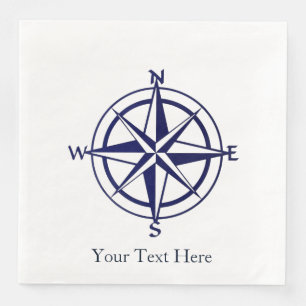 Papier Napkin - Nautischer Kompass anpassen Serviette