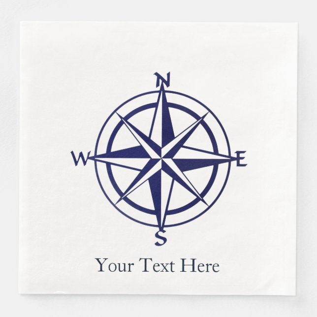 Papier Napkin - Nautischer Kompass anpassen Serviette (Vorderseite)