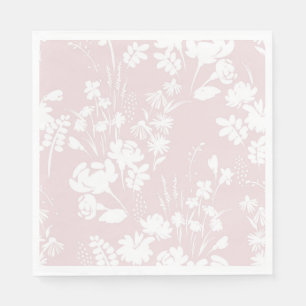 PAPIER NAPKIN ; PALENPINK FLORAL GRAPHIC DESIGN SERVIETTE