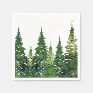 Papier Napkin - Wasserfarbenwald Serviette