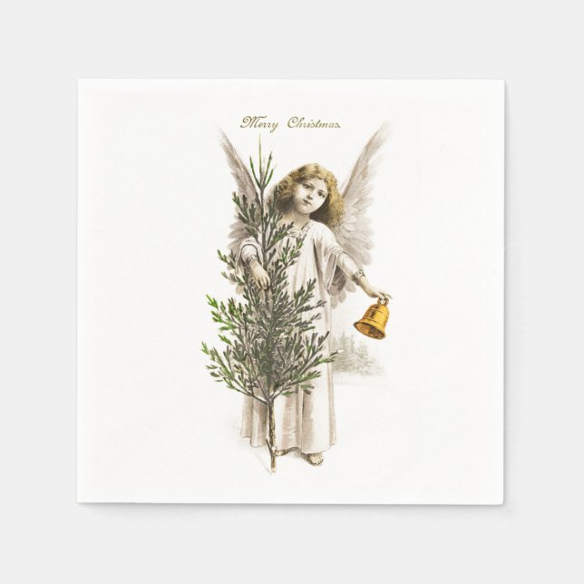 PAPIER NAPKIN : WEINCHRISTMAS ANGEL SERVIETTE (Vorderseite)