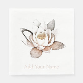 PAPIER NAPKIN: WEISSER LOTUS + KUNDENBAR SERVIETTE