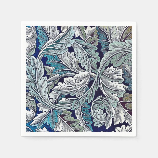 PAPIER NAPKIN : WILLIAM MORRIS : BLÄTTER DESIGN SERVIETTE (Vorderseite)