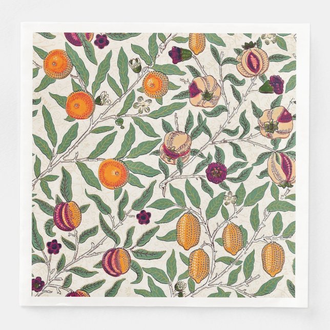 PAPIER NAPKIN : WILLIAM MORRIS:POMEGRANATE SERVIETTE (Vorderseite)