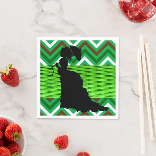 Papier Napkins, afrikanische Frau Grüne Serviette (Beispiel)