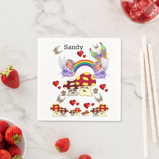 Papier Napkins, Angel-Pilz-Schmetterling Serviette (Beispiel)
