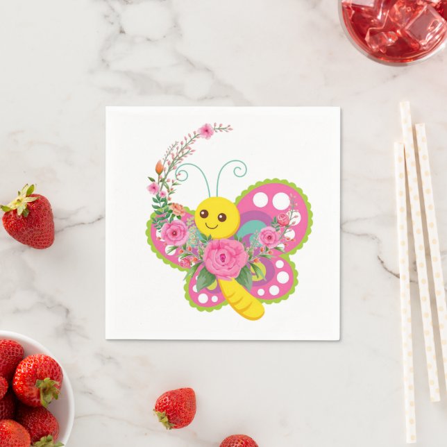 Papier Napkins, Blumenschmetterling Napkins Serviette (Beispiel)