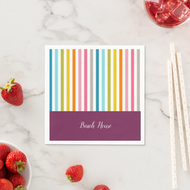 Papier Napkins, Burgund Streifen Serviette (Beispiel)