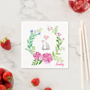 Papier Napkins, Elefant, floral Serviette
