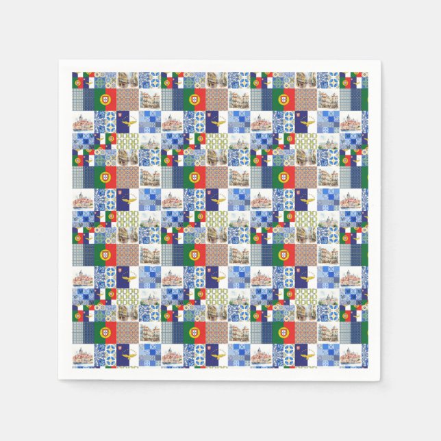 Papier "Napkins" - Flagge Portugals und Flagge der Serviette (Vorderseite)