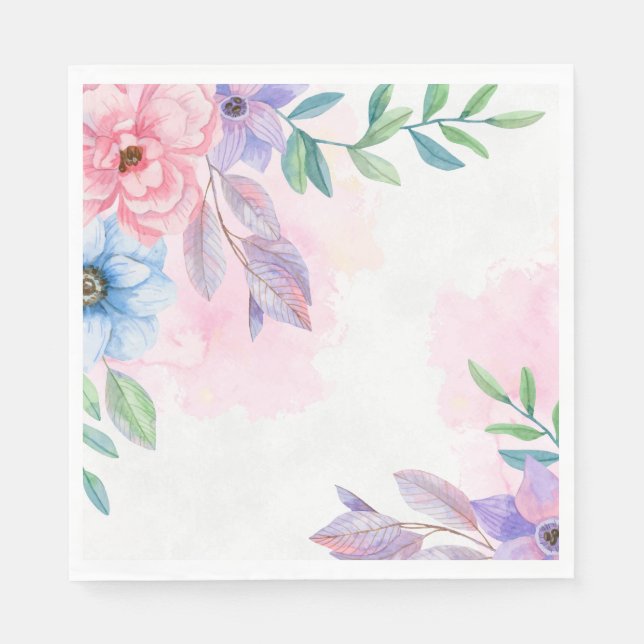 Papier Napkins-Floral Print Serviette (Vorderseite)