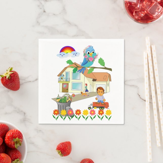 Papier Napkins, floraler Müll Mann Napkins Serviette (Beispiel)