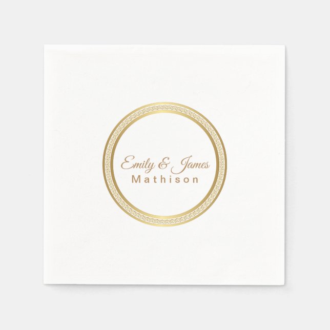 Papier Napkins-Gold Ewiger Kreis Serviette (Vorderseite)