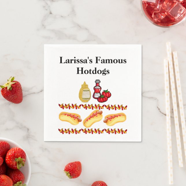 Papier Napkins, Hotdogs, Ketchup Senffutter Serviette (Beispiel)