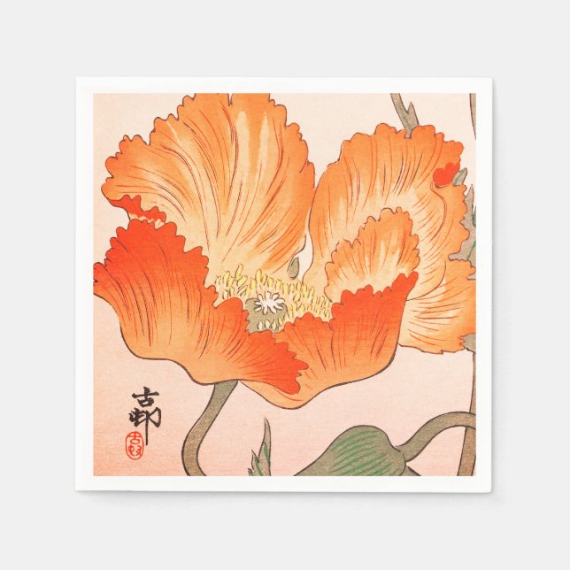 PAPIER NAPKINS JAPANISCHE POPPY SERVIETTE (Vorderseite)