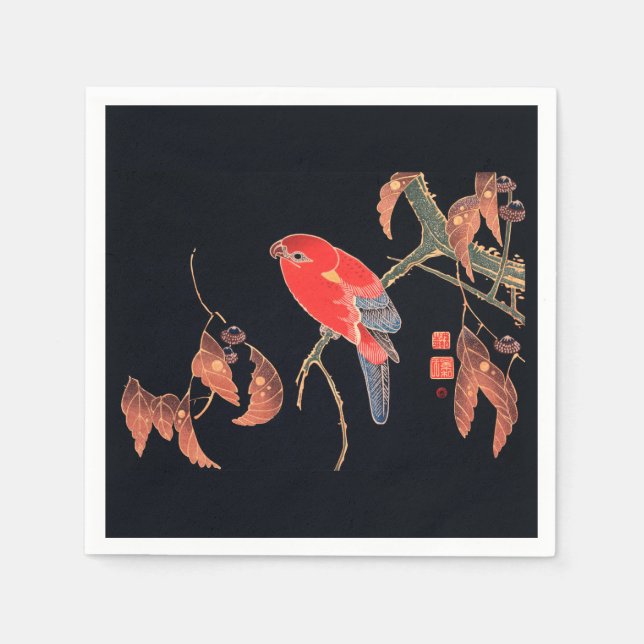 PAPIER NAPKINS : JAPANISCHE WOODBLOCK : ITÖ JUKUCH SERVIETTE (Vorderseite)