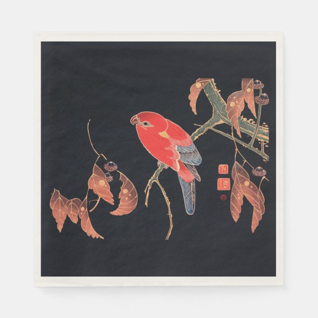PAPIER NAPKINS : JAPANISCHE WOODBLOCK : ITÖ JUKUCH SERVIETTE (Vorderseite)