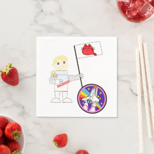 Papier Napkins, Katze Astronaut Serviette