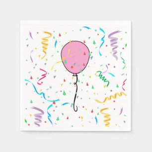 Papier Napkins mit Ballons und Konfetti Serviette