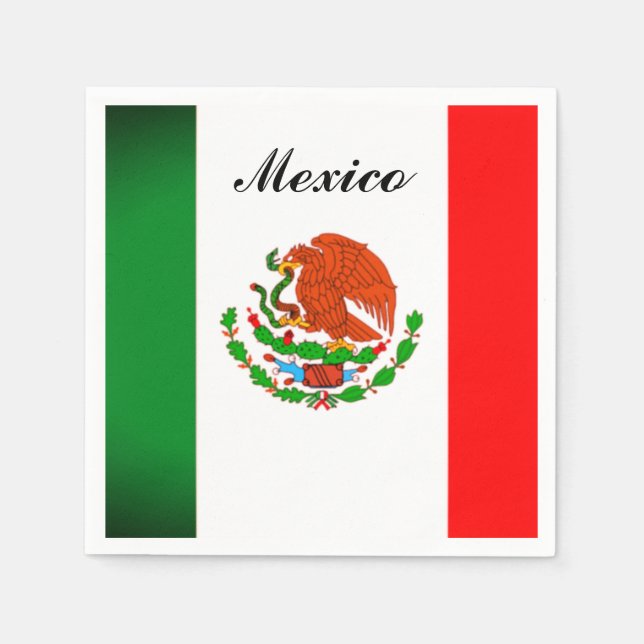 Papier Napkins mit Bild der mexikanischen Flagge Serviette (Vorderseite)