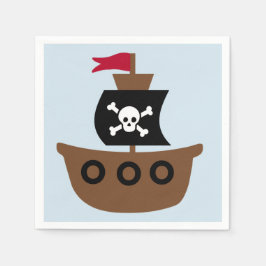 Papier Napkins mit einem Piratenschiff Serviette