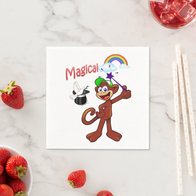 Papier Napkins, Monkey Rainbow Magisch Serviette (Beispiel)
