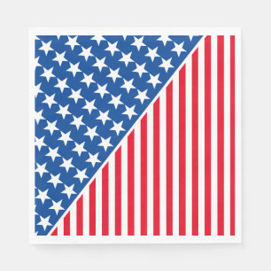 Papier Napkins-Patriotische Stars & Streifen Serviette