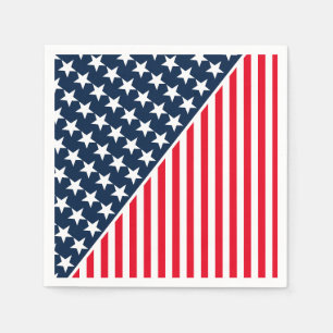 Papier Napkins-Patriotische Sterne & Streifen Napk Serviette