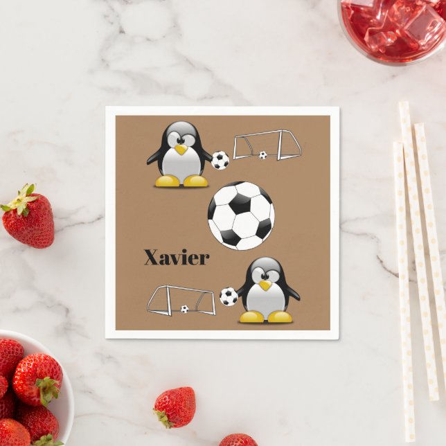 Papier Napkins, Pinguin-Fußball-Ball Serviette (Beispiel)