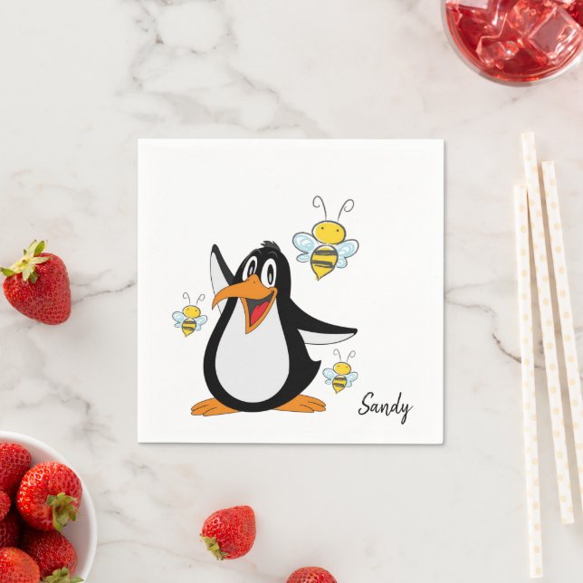 Papier Napkins, Pinguin-Hummel Serviette (Beispiel)