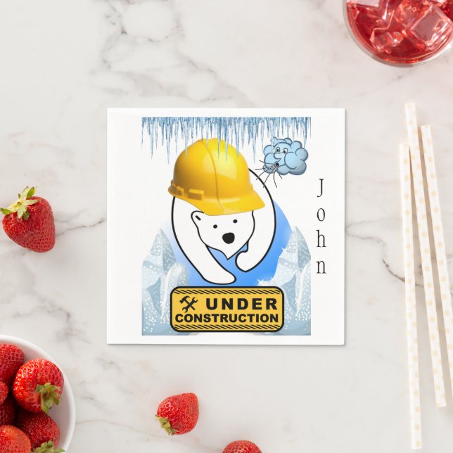 Papier Napkins, Polarbär im Bau Serviette (Beispiel)