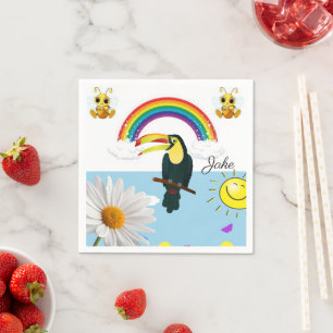 Papier Napkins, Regenbogen Parrot Sun Daisy Serviette