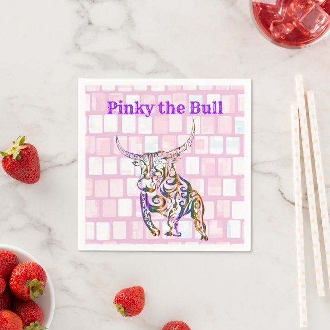 Papier Napkins, rosa Brick Bull Serviette (Beispiel)