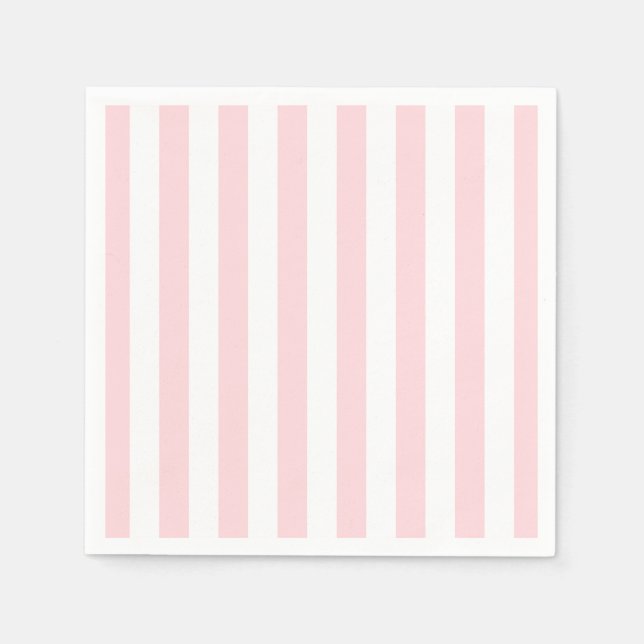 Papier Napkins Rosa und Weiß Streifen Serviette (Vorderseite)