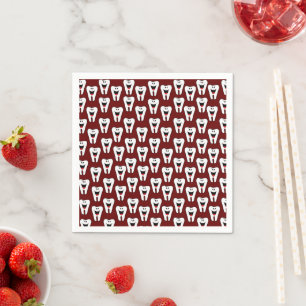 Papier Napkins, Teeth Smile Burgund Zahnarzt Serviette
