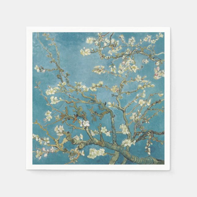 PAPIER NAPKINS : VAN GOGH : ALMOND BLOSSOMS SERVIETTE (Vorderseite)