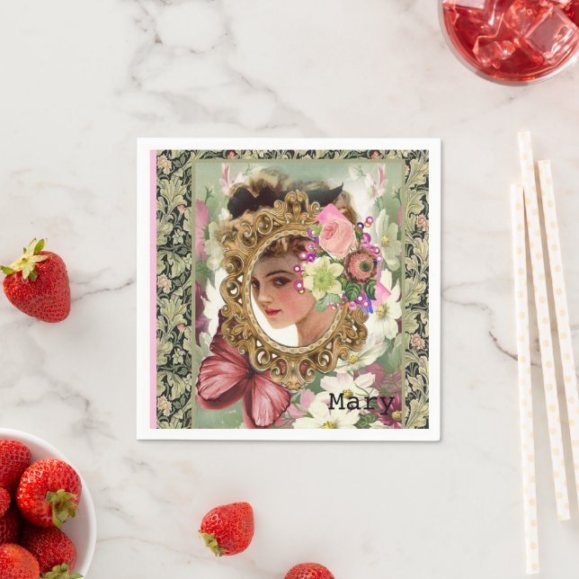 Papier Napkins, Viktorianische Blüte Serviette (Beispiel)