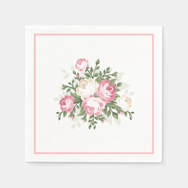 Papier Napkins-Vintage Rose Serviette (Vorderseite)