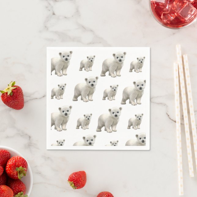 Papier Napkins, Weißer Eisbär Napkins Serviette (Beispiel)