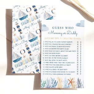 Papier Nautique Devinez Qui Baby shower Jeu
