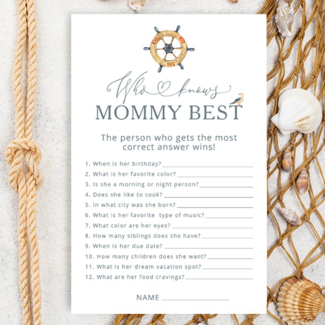 Papier Nautique Qui Connaît Maman Meilleur Baby shower Je (Créateur téléchargé)
