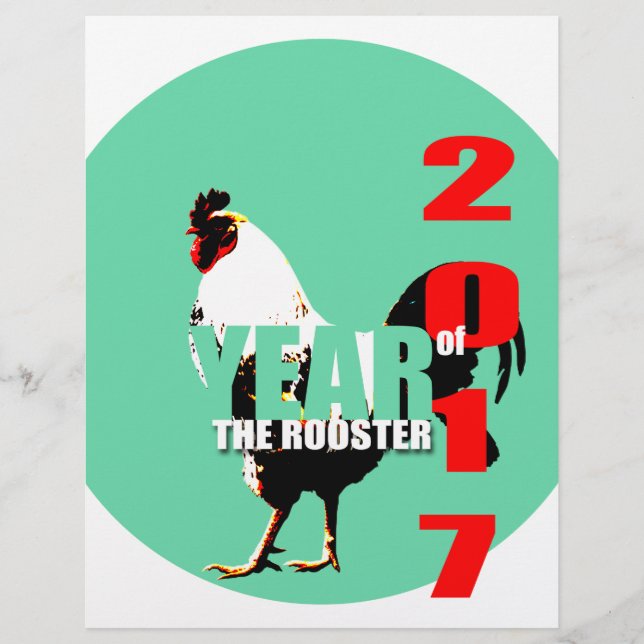 Papier Né dans le chinois Rooster Année 2017 Anniversaire (Devant)