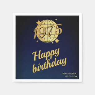 Papier Né en 1975 50e anniversaire or festive serviette